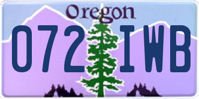 OR license plate 072IWB