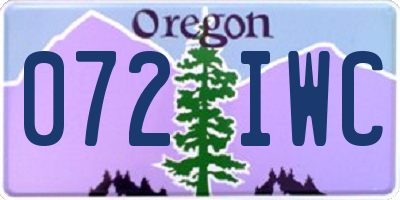 OR license plate 072IWC