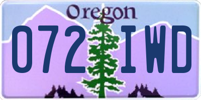 OR license plate 072IWD