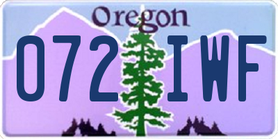 OR license plate 072IWF