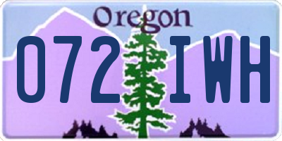 OR license plate 072IWH