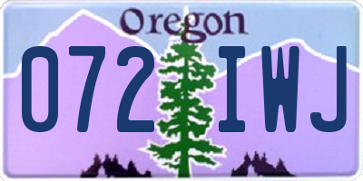 OR license plate 072IWJ