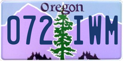 OR license plate 072IWM