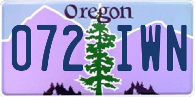 OR license plate 072IWN