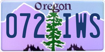 OR license plate 072IWS