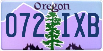 OR license plate 072IXB