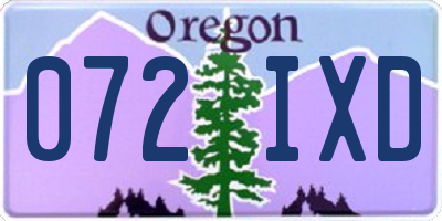 OR license plate 072IXD