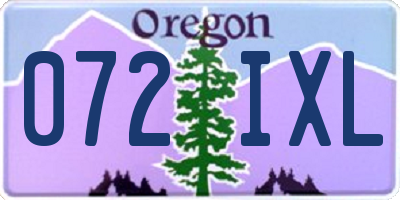 OR license plate 072IXL