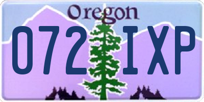 OR license plate 072IXP