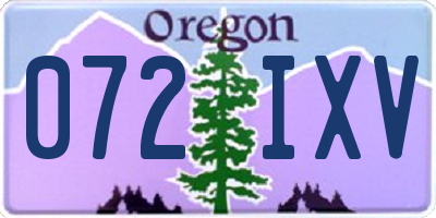 OR license plate 072IXV