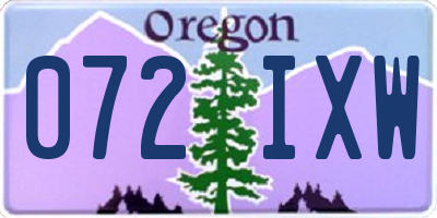 OR license plate 072IXW