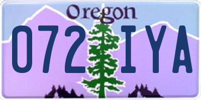 OR license plate 072IYA