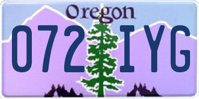 OR license plate 072IYG