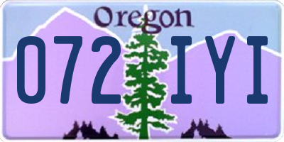 OR license plate 072IYI