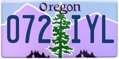 OR license plate 072IYL