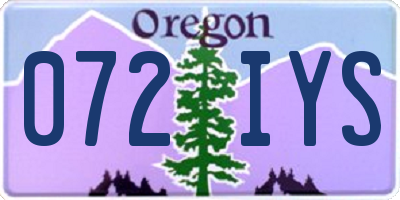 OR license plate 072IYS