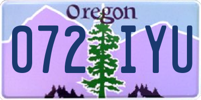 OR license plate 072IYU