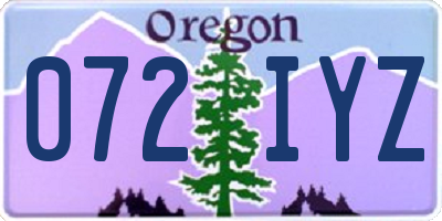 OR license plate 072IYZ