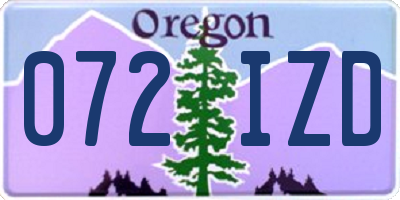 OR license plate 072IZD