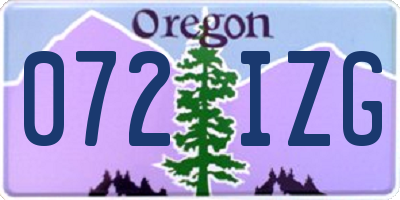 OR license plate 072IZG