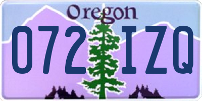 OR license plate 072IZQ