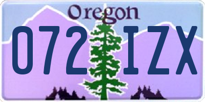 OR license plate 072IZX