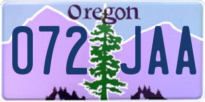 OR license plate 072JAA