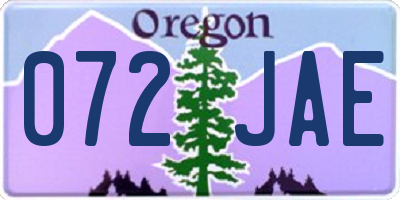 OR license plate 072JAE