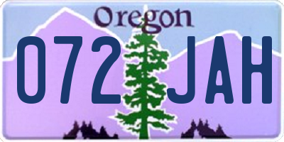 OR license plate 072JAH