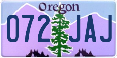 OR license plate 072JAJ