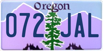 OR license plate 072JAL
