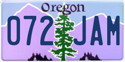 OR license plate 072JAM