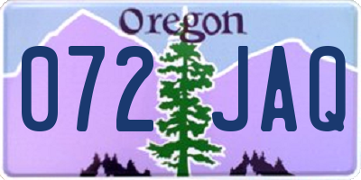 OR license plate 072JAQ
