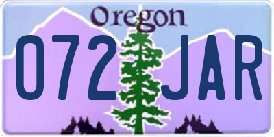OR license plate 072JAR