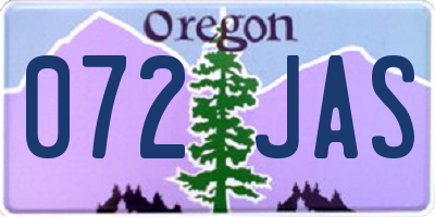 OR license plate 072JAS