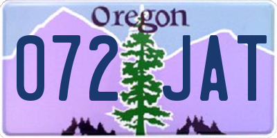 OR license plate 072JAT