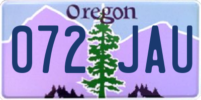 OR license plate 072JAU