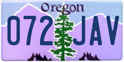 OR license plate 072JAV