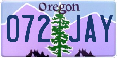 OR license plate 072JAY