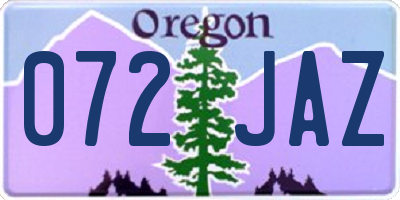 OR license plate 072JAZ