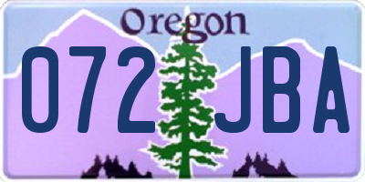 OR license plate 072JBA