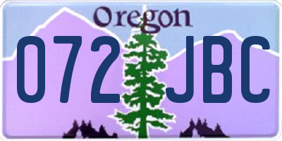 OR license plate 072JBC