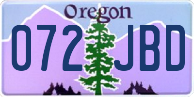 OR license plate 072JBD