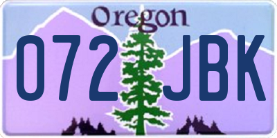 OR license plate 072JBK