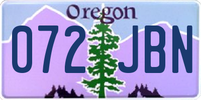 OR license plate 072JBN
