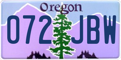 OR license plate 072JBW