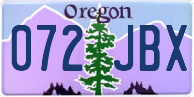 OR license plate 072JBX