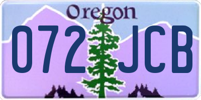 OR license plate 072JCB