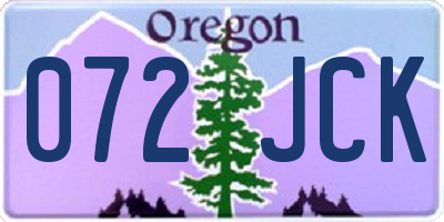 OR license plate 072JCK