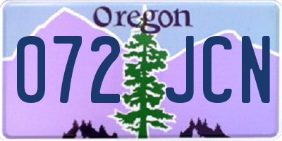 OR license plate 072JCN
